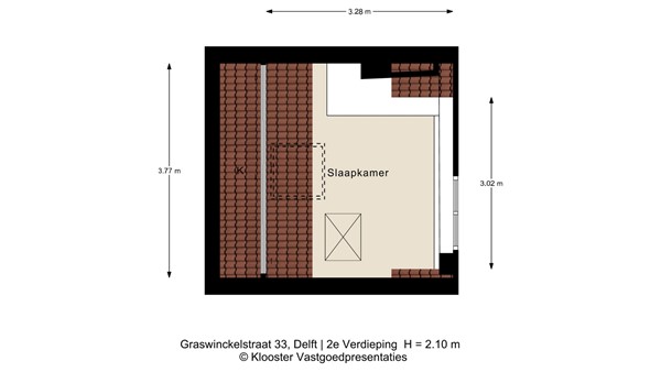 Plattegrond - Graswinckelstraat 33, 2613 PV Delft - 2e Verdieping.jpeg